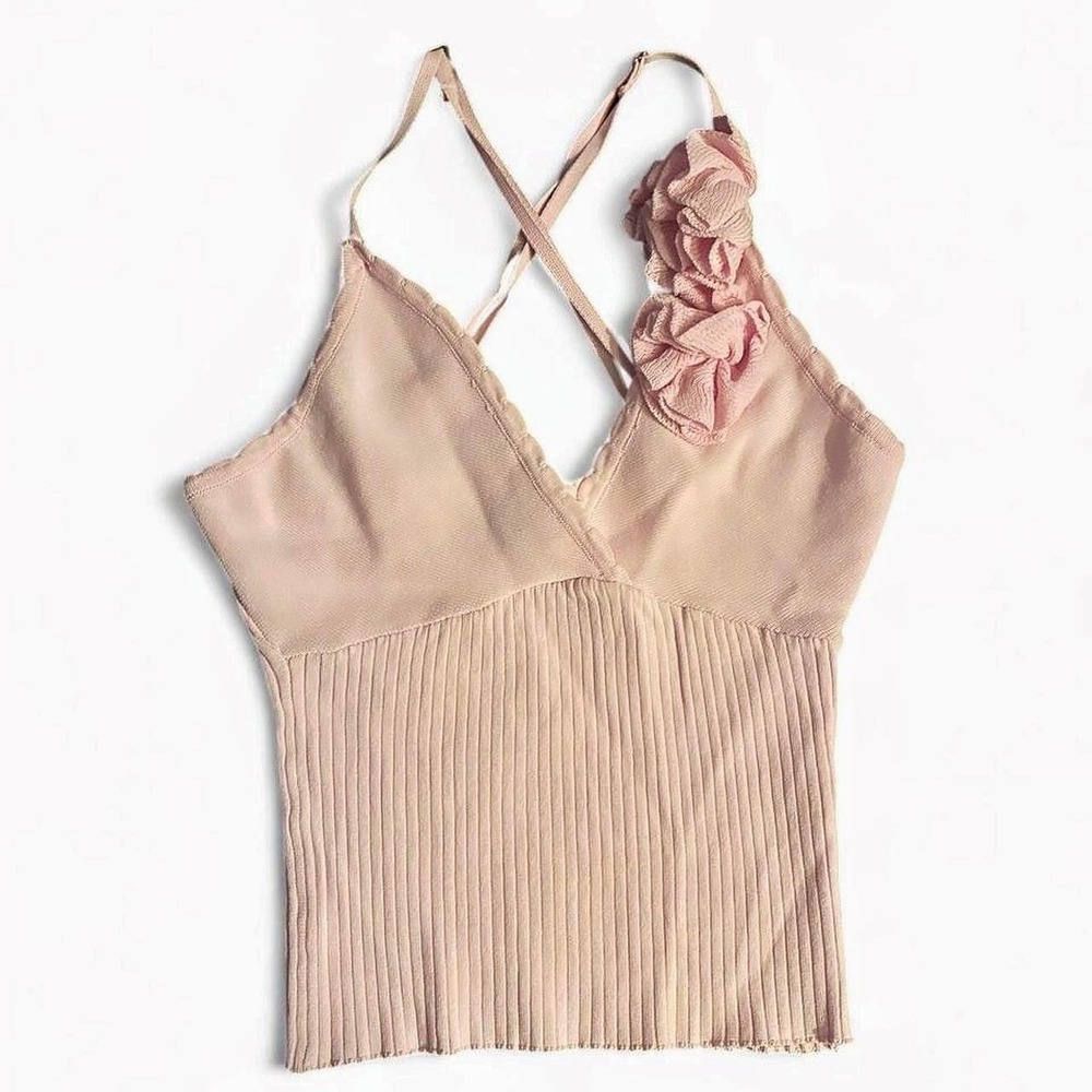 Forever 21 pink ribbed crop top - Picture 2 of 5